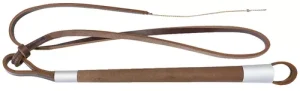 Fouet de chasse manche bois flotte cuir plate pisteurs