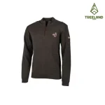 Pull en laine col zippe motif sanglier treeland
