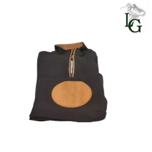 Pull col zippe chocolat motif becasse Lovergreen