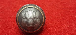 BOULE DE CULASSE de carabine motif sanglier liseret or