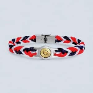 BRACELET ACIER ET DOUILLE TRESSE TRICOLORE